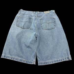 Vintage Encrypted Baggy Denim Jorts Streetwear Skate Shorts Size 32